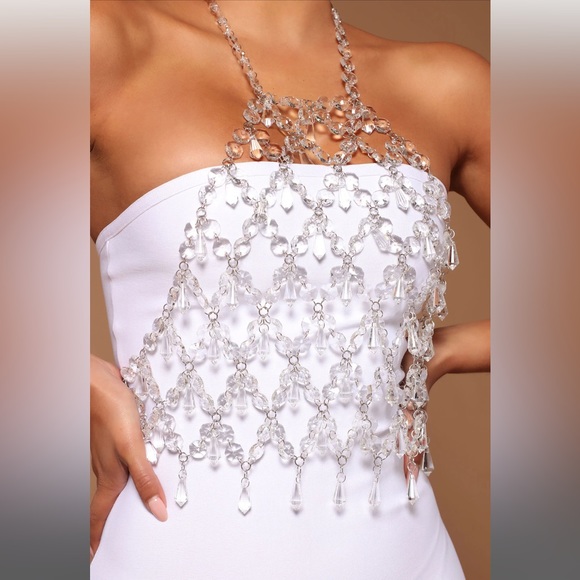 Kendall Embellished Midi Dress Set - White - Picture 3 of 6